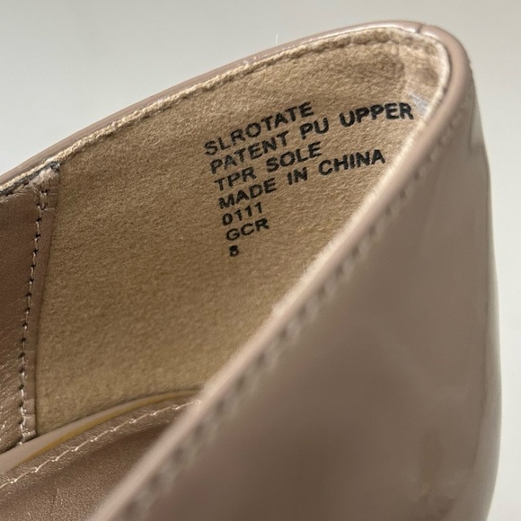 Sam & Libby Mary Jane Platform Heels Nude Beige Patent Faux Leather Size 8 - Picture 14 of 16